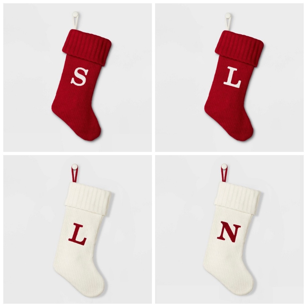 EUC Target Wondershop Knit Monogram Christmas Stocking